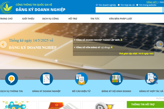 Hướng dẫn đăng ký thành lập doanh nghiệp trực tuyến trên Cổng thông tin Quốc gia