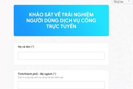 Khảo sát trải nghiệm người dùng dịch vụ công trực tuyến 