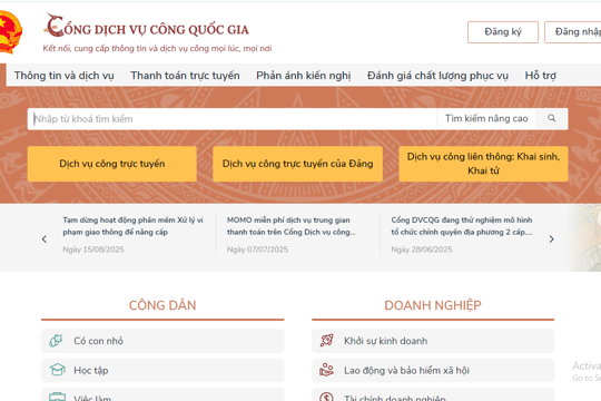 Hướng dẫn tổ chức, công dân nộp hồ sơ dịch vụ công trực tuyến trên Cổng dịch công Quốc gia