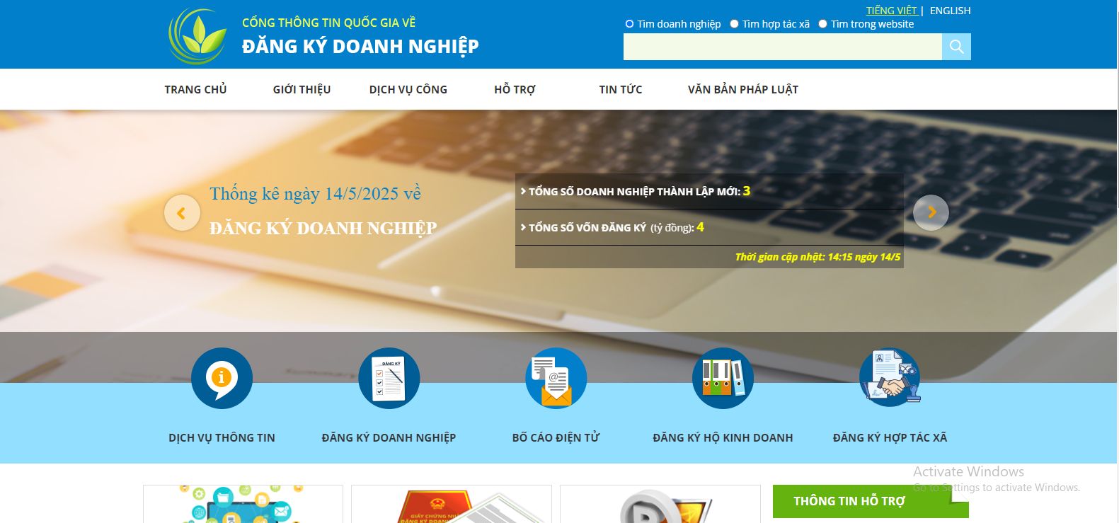 Hướng dẫn đăng ký thành lập doanh nghiệp trực tuyến trên Cổng thông tin Quốc gia