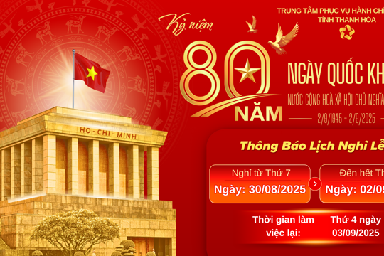THÔNG BÁO: Lịch nghỉ lễ Quốc khánh 2/9 năm 2025